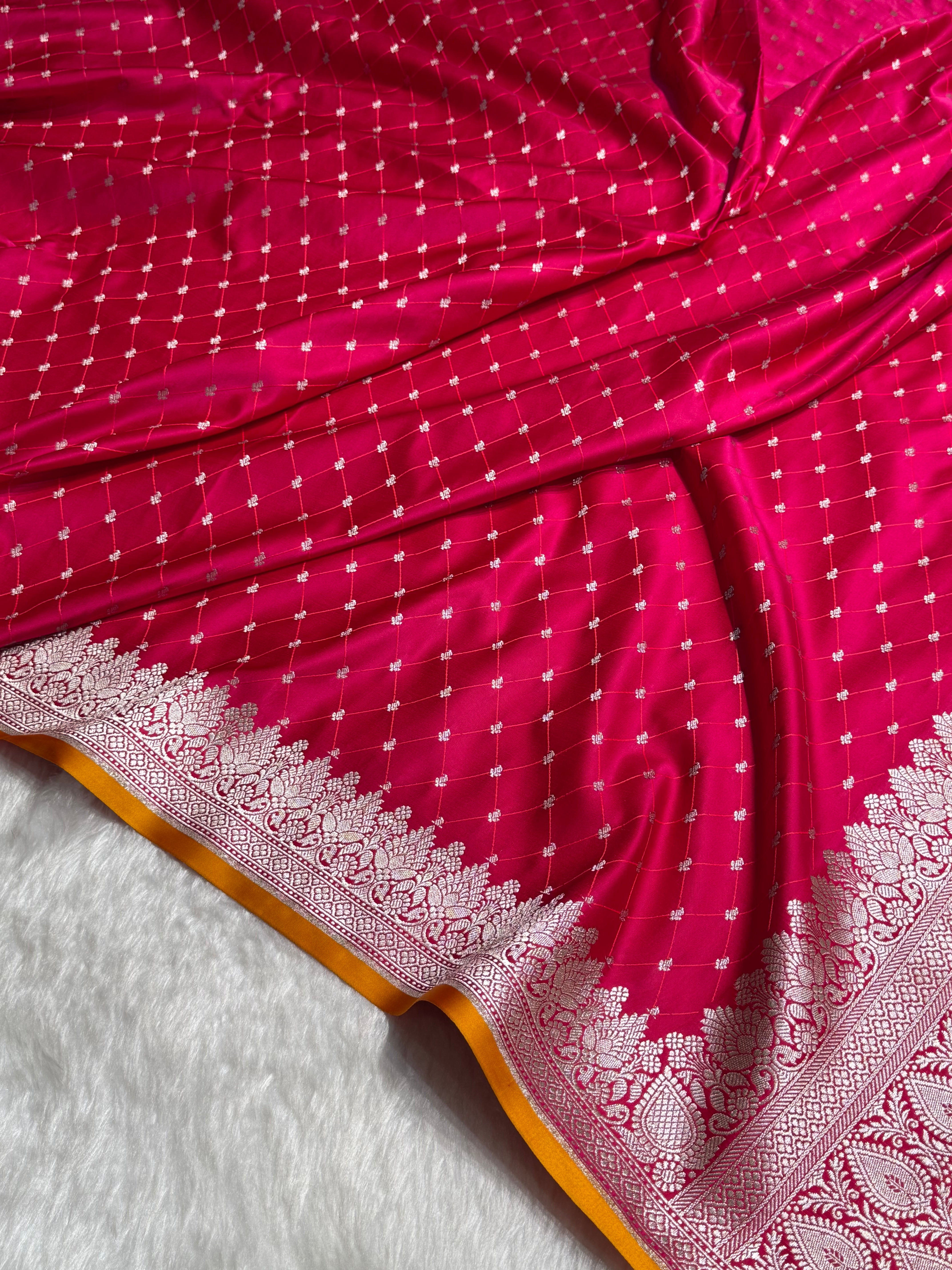 Ruby Pink Shades Tanchoi Motif Mashru Silk Saree MST-09