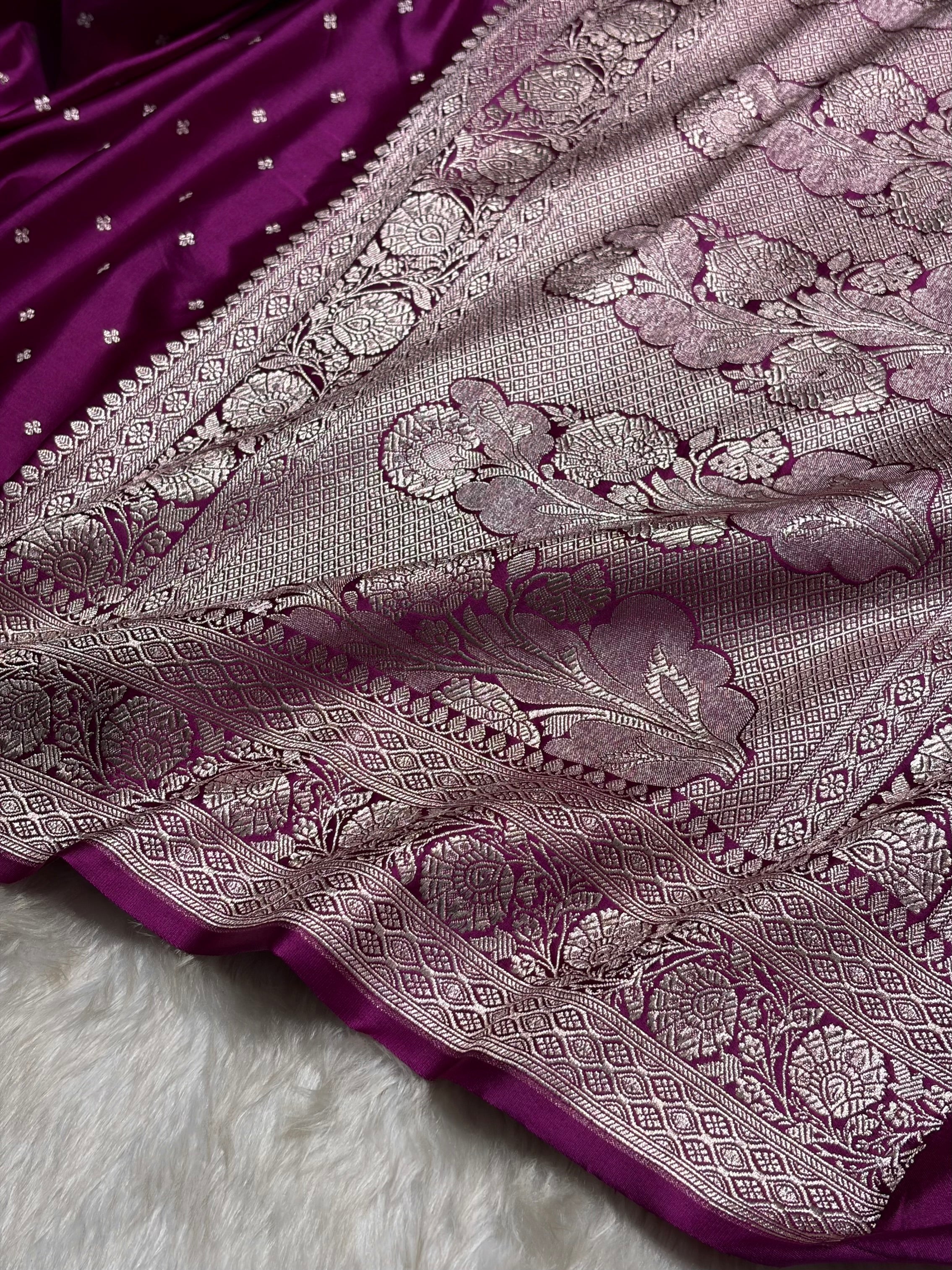 Wine Shade Booti Mashru Silk Saree MS41