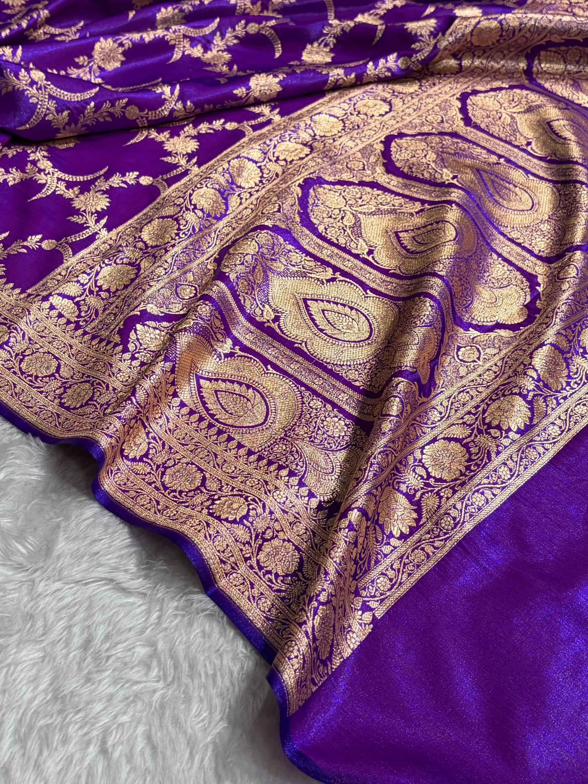 Satin Silk Banarasi Jaal In Purple Shades SS18