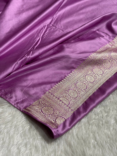Lavender Rangkat Banarasi Cross Mashru Silk Saree MSRK01