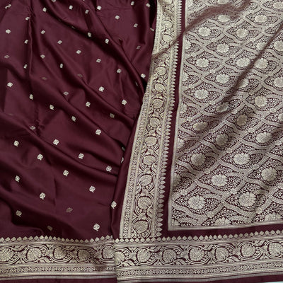 Garnet wine Mashru Silk Booti