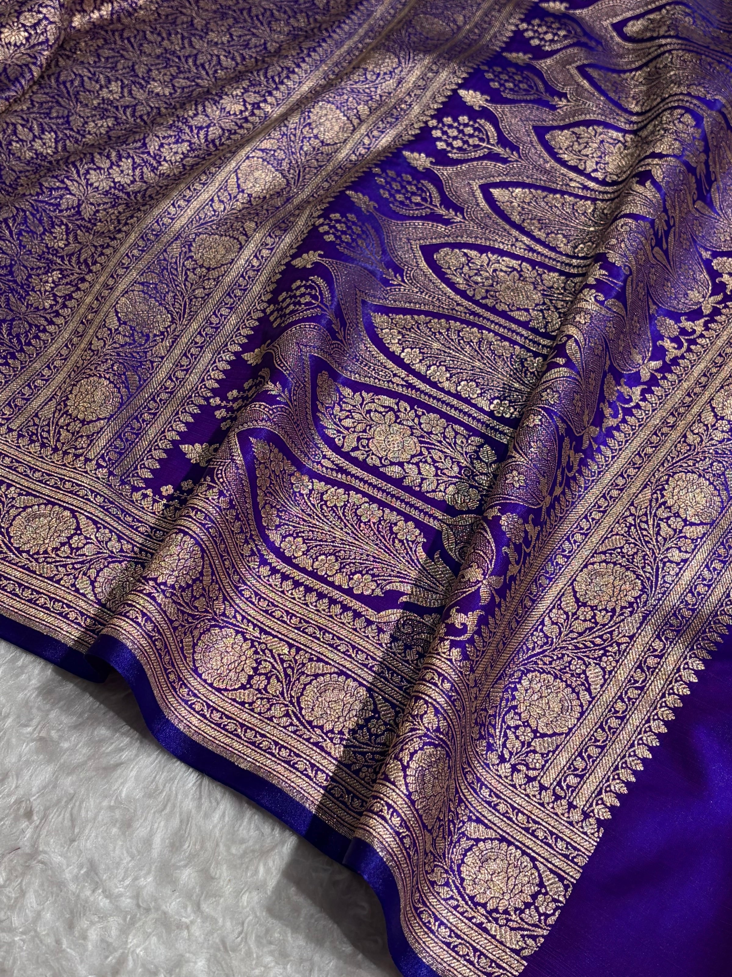 Purple Shades Brocket Satin Silk Saree Banarasi Saree Shades SS30