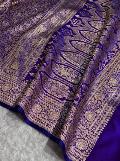 Purple Shades Brocket Satin Silk Saree Banarasi Saree Shades SS30