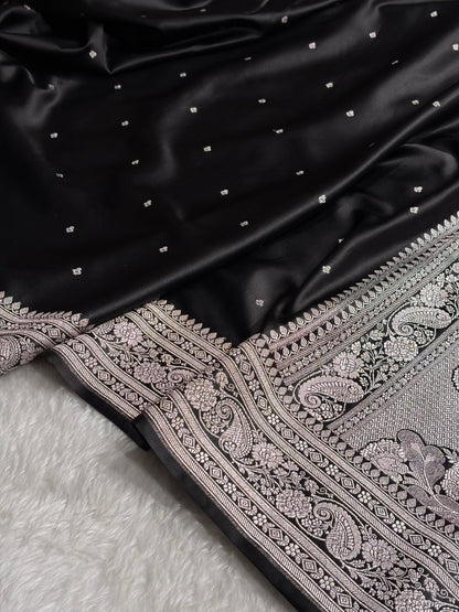 Black Shades Booti Mashru Silk Saree MS64