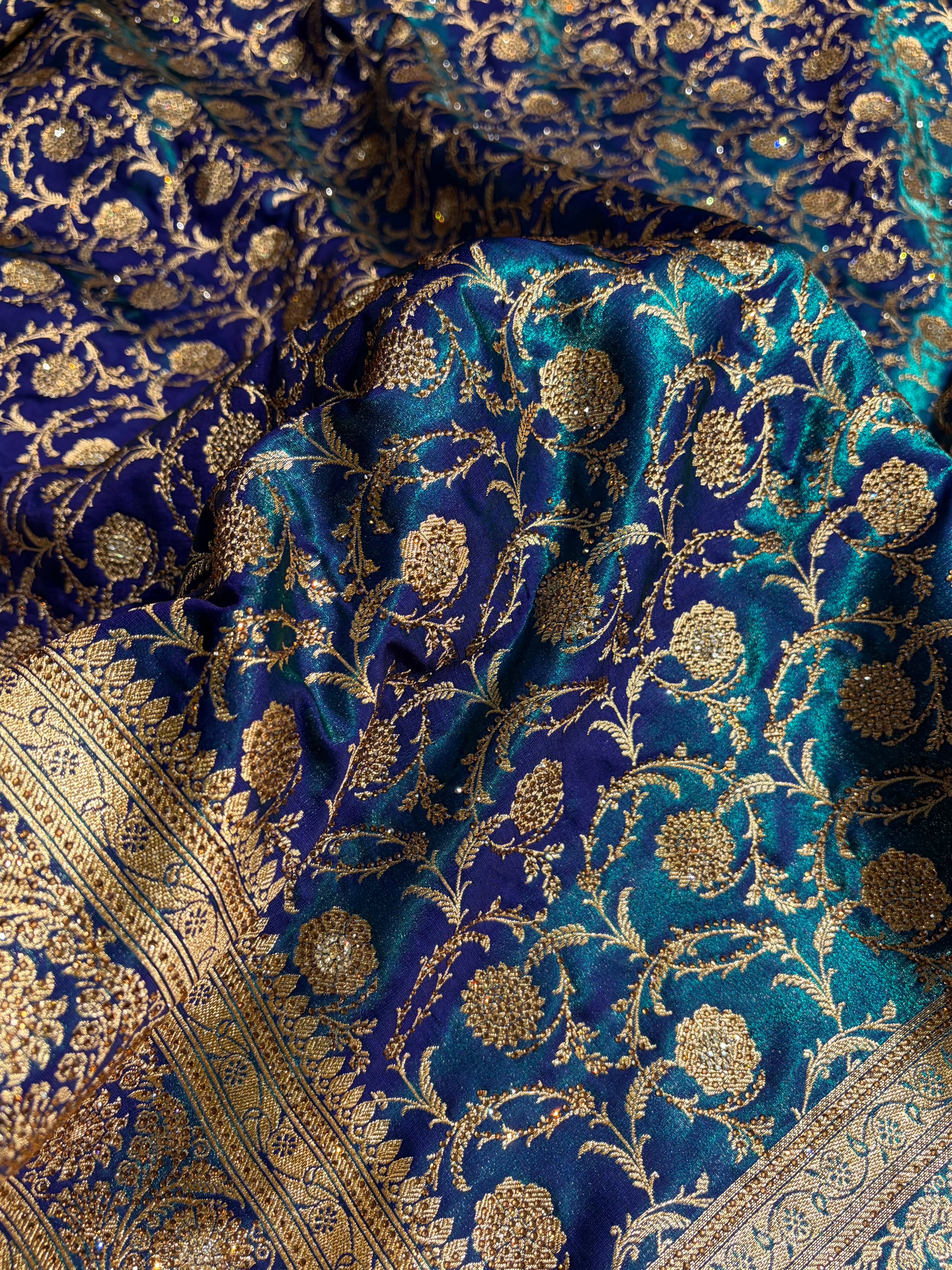 Banarasi Bridal Peacock Jaal with Swarovski Stone BSS13 (E)