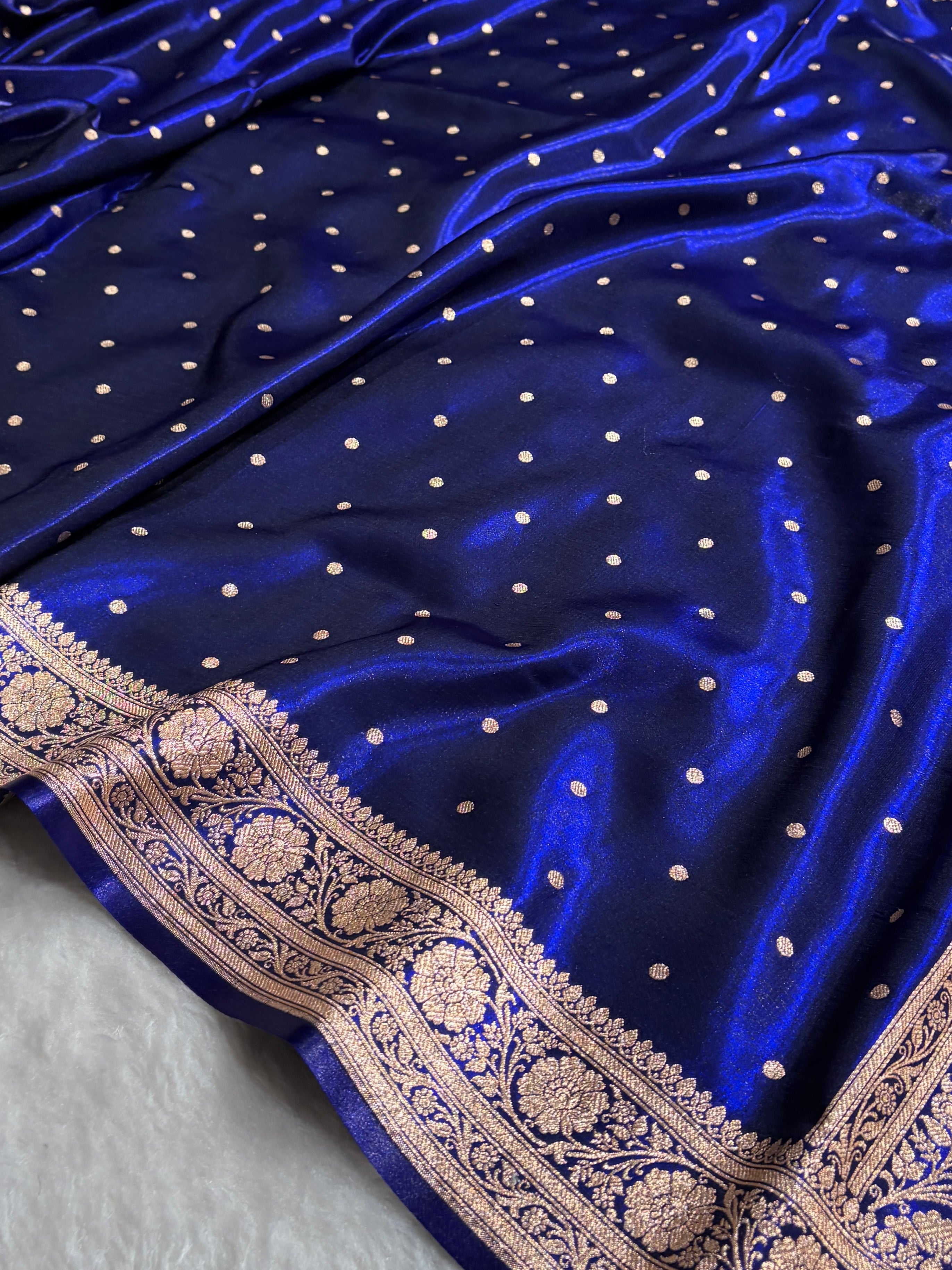 Satin Silk Dot Booti in Royal Blue Shades SS08