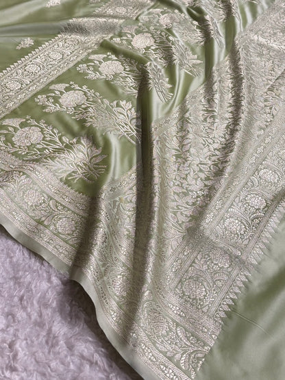 Tusser Shades Banarasi Boota Pattern Floral Mashru Silk Saree MSM-120