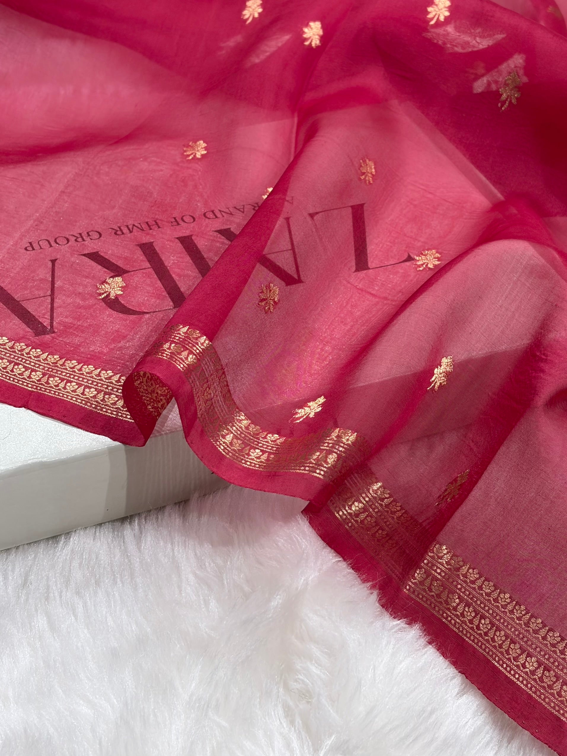 Banarasi Pure Organza Rani Shades Banarasi Silk Saree PO-34