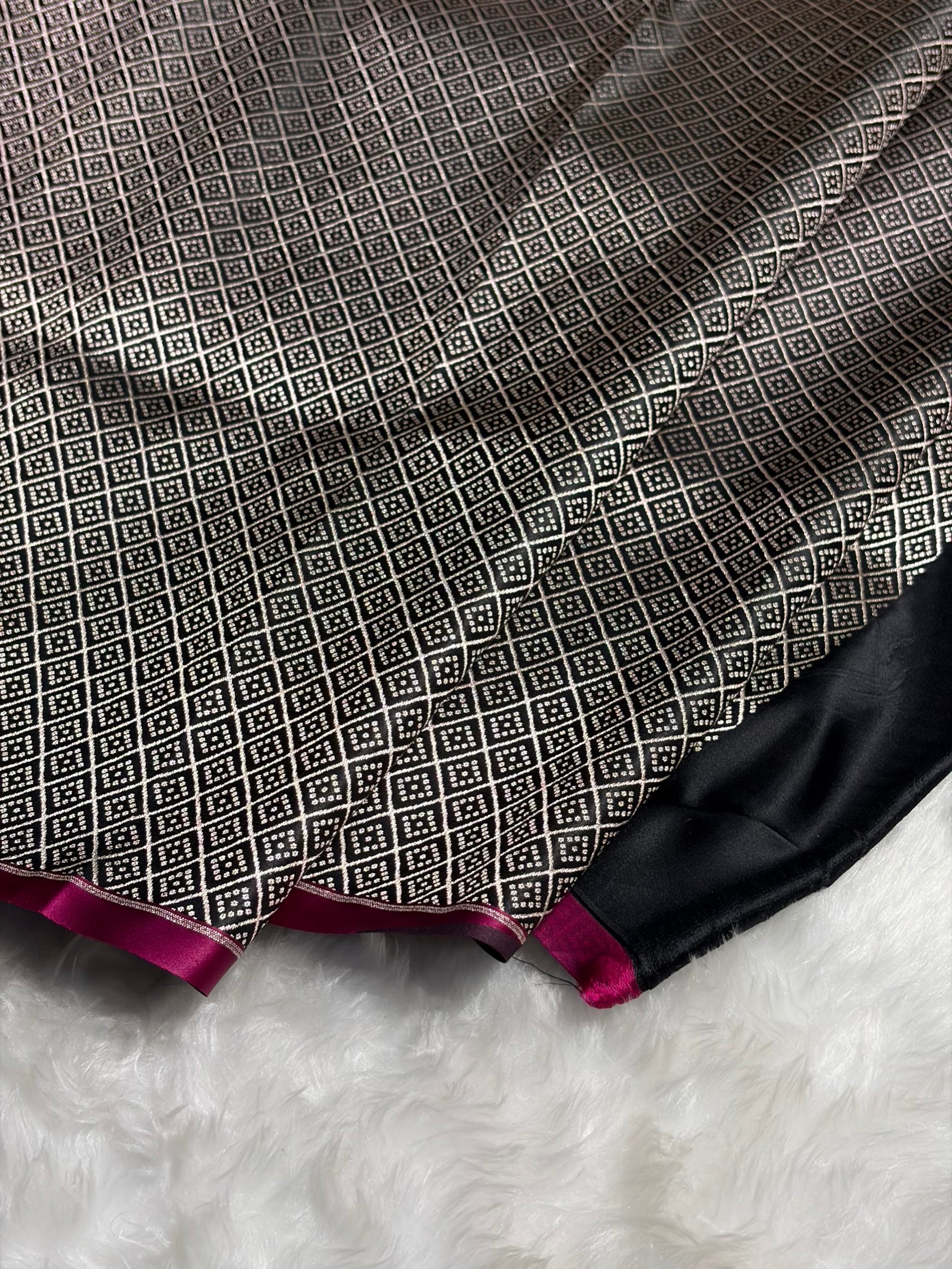 Black Shades Floral Border Mashru Silk Saree MSM-62