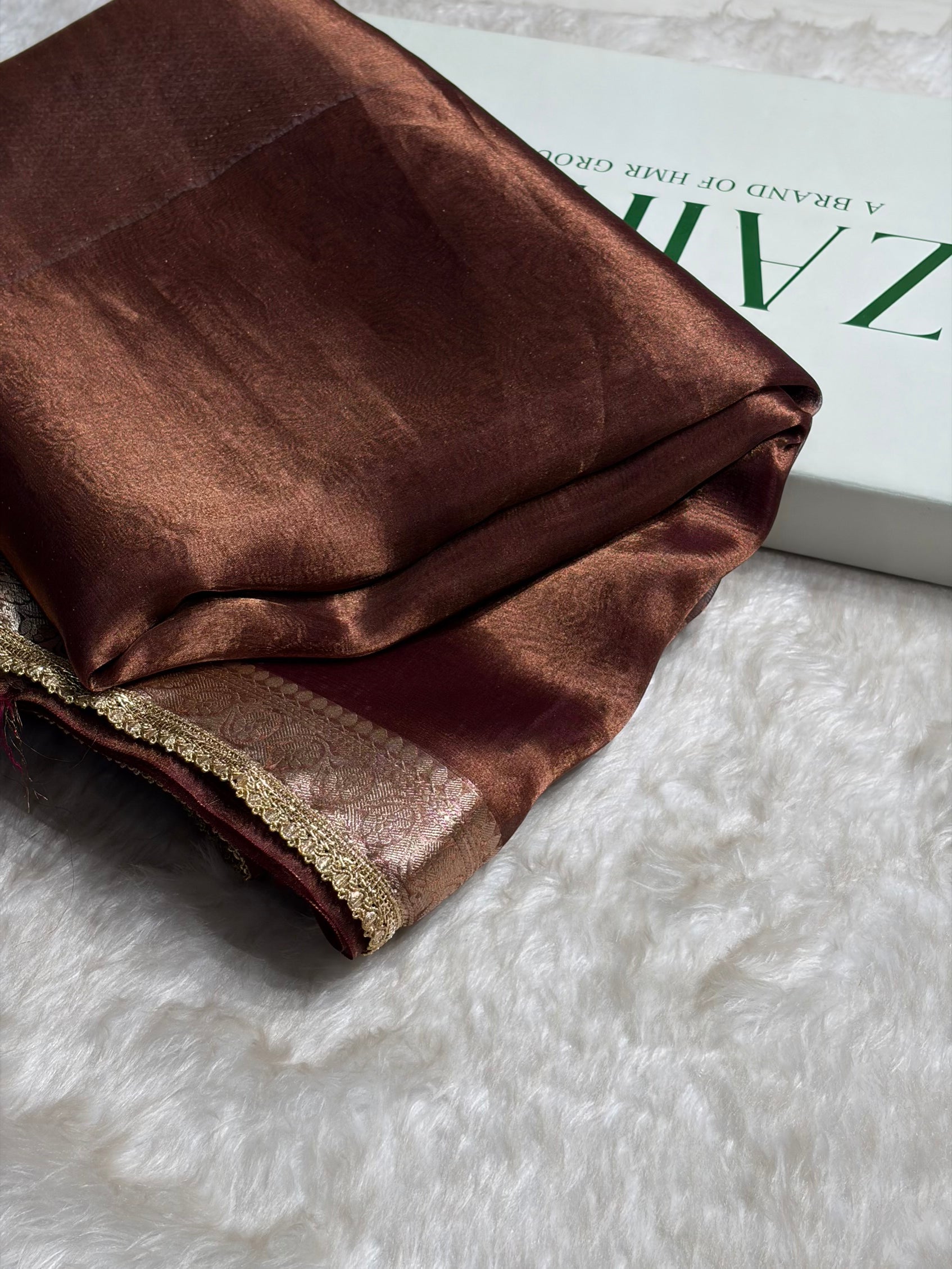 Garnet Shades Pure Tissue Silk Saree with Gotta Patti PTGP-09