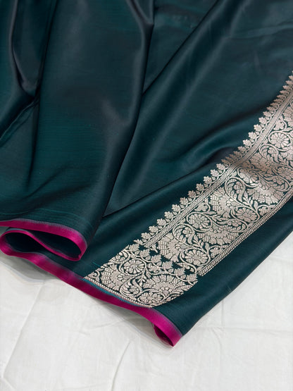 Wine Shade With Booti Pattern Mashru Silk Saree