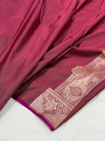 Rusty Mauve Shade With Booti Pattern Mashru Silk Saree