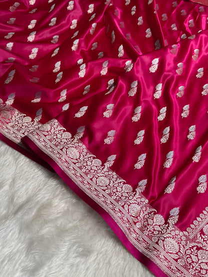 Cross Rani Shades Dual Floral Booti Mashru Silk Saree MSM-69