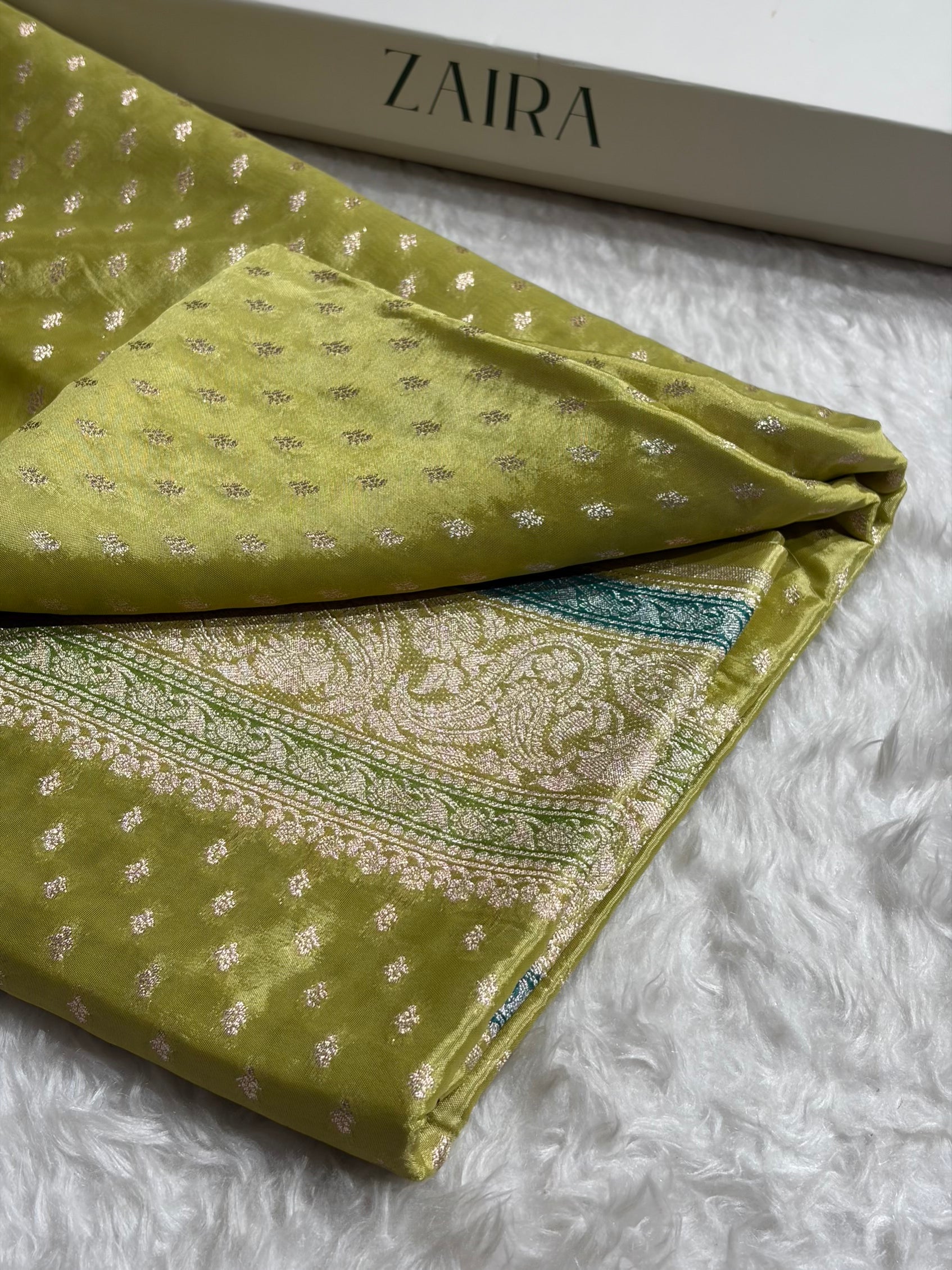 Lemon Shades With Contrast Border Crepe Silky Katan Banarasi Saree CSK-08