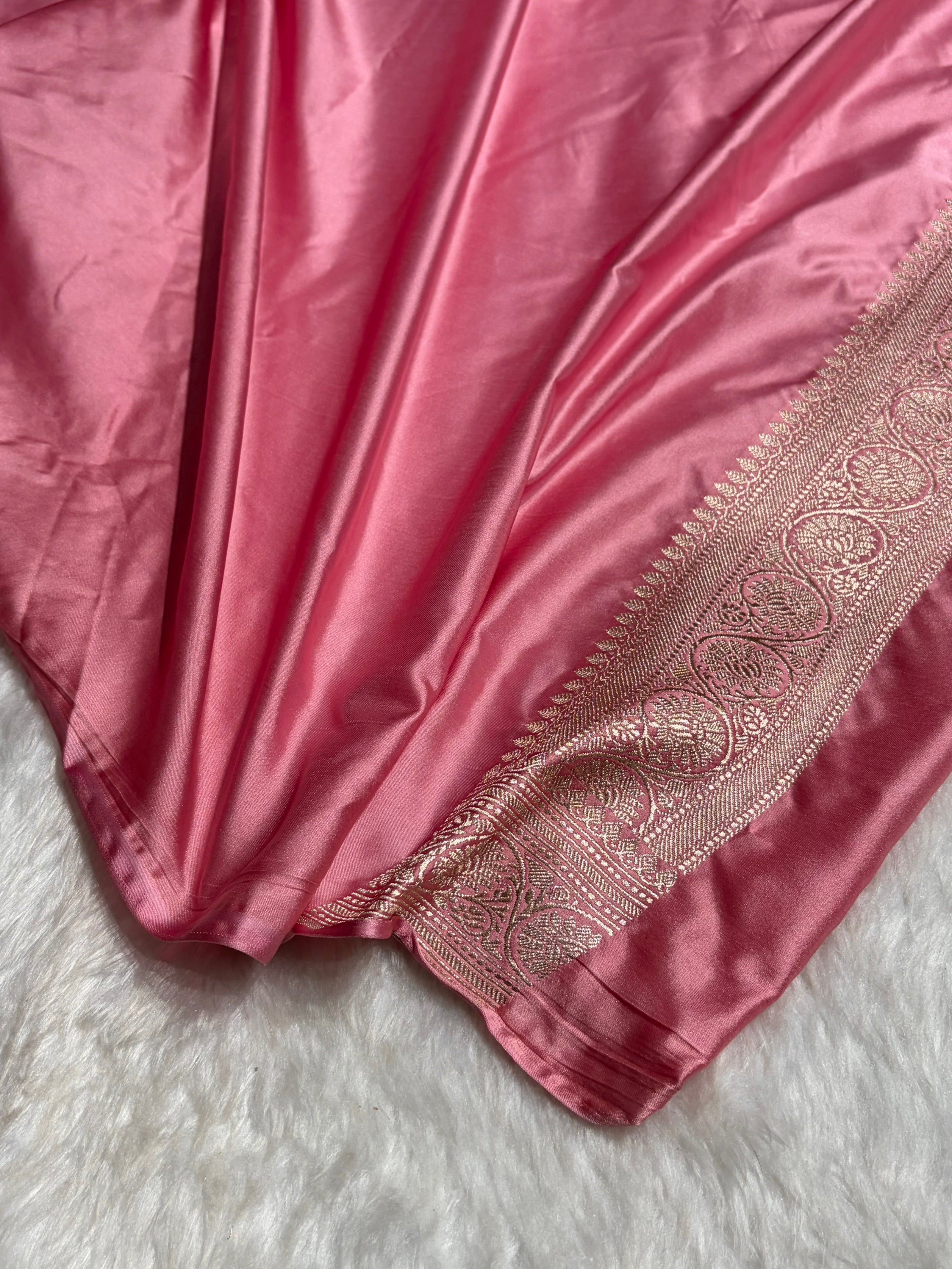 Blush Pink Minakari Banarasi Cross Mashru Silk Saree MS01
