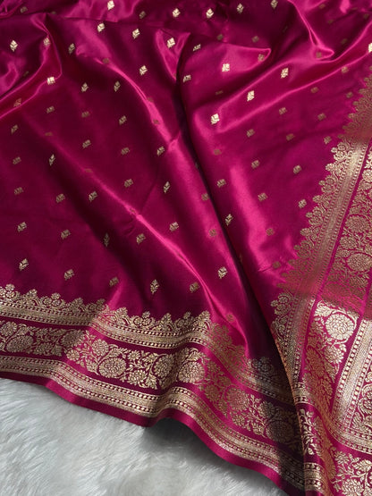Rani Shades Booti Pattern Satin Katan Silk Saree SK51