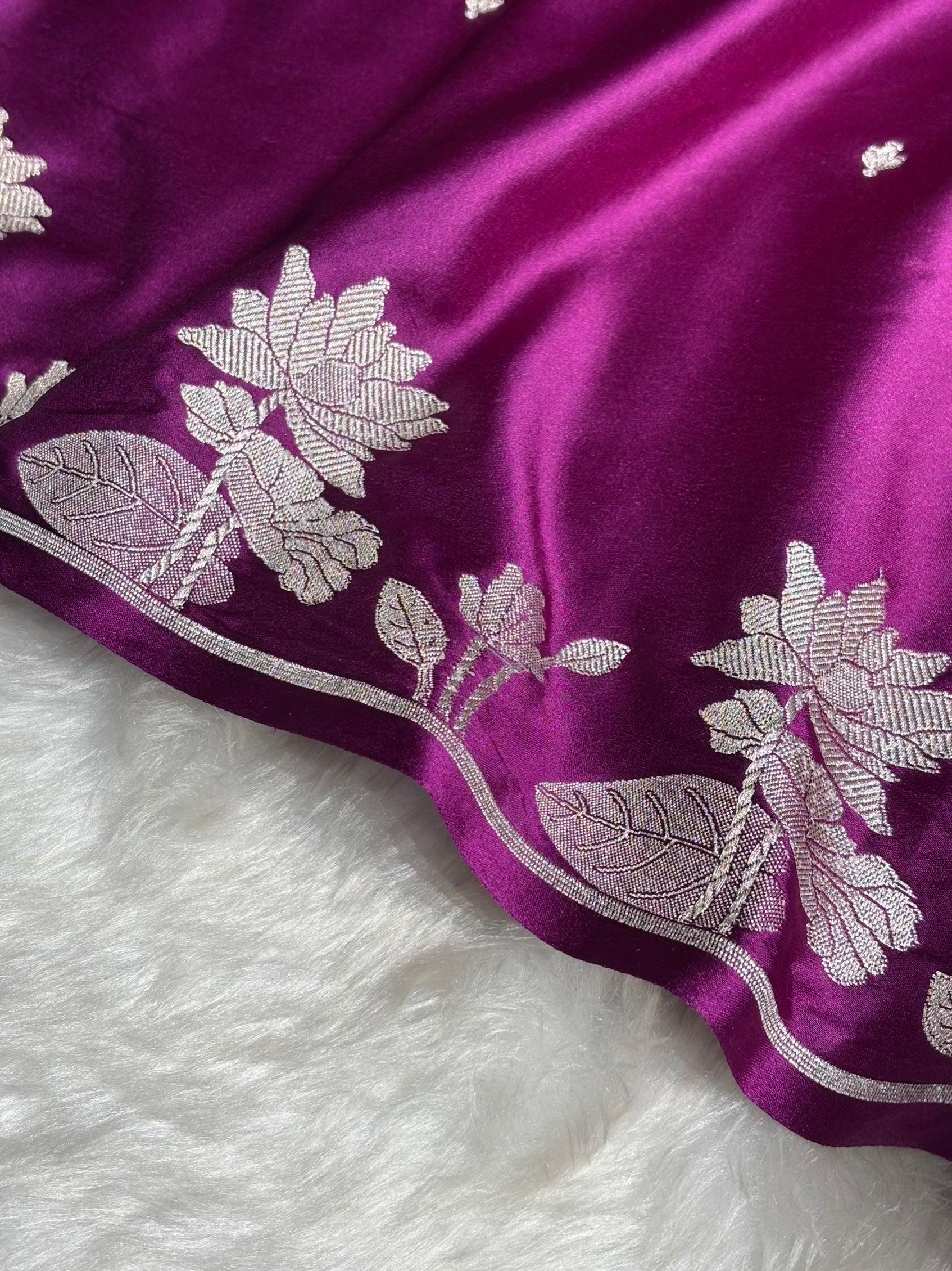 Wine Booti Motif Mashru Silk Saree MS11