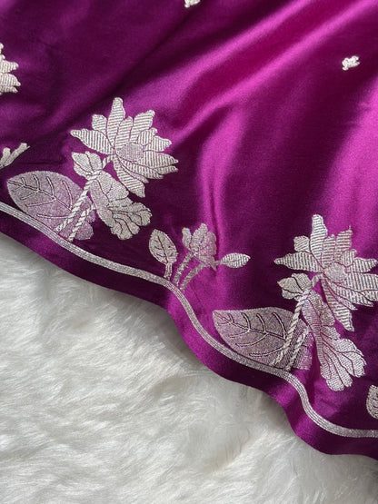 Wine Booti Motif Mashru Silk Saree MS11