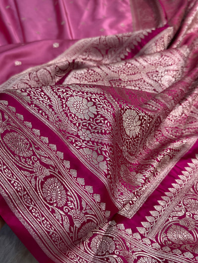Banarasi Booti Motif In Baby Pink Mashru Silk Saree MCS10