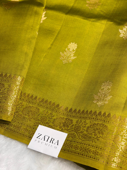 Liril Mehendi Shades Handwoven Pure Raw Mango Silk RM-46