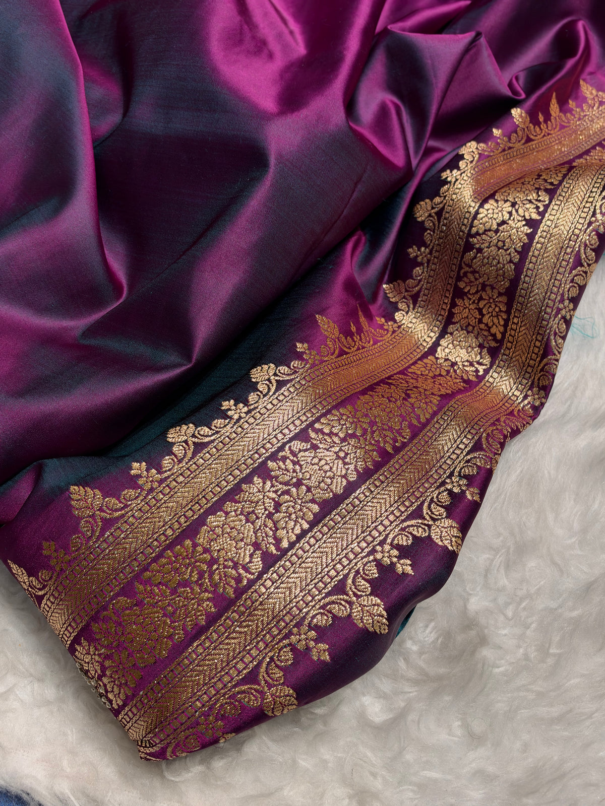 Wine Banarasi Swarovski Work Booti Katan Silk Saree BSKM17