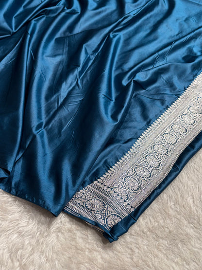 Banarasi German Blue Shades Jaal With Minakari Mashru Silk Saree MCS63