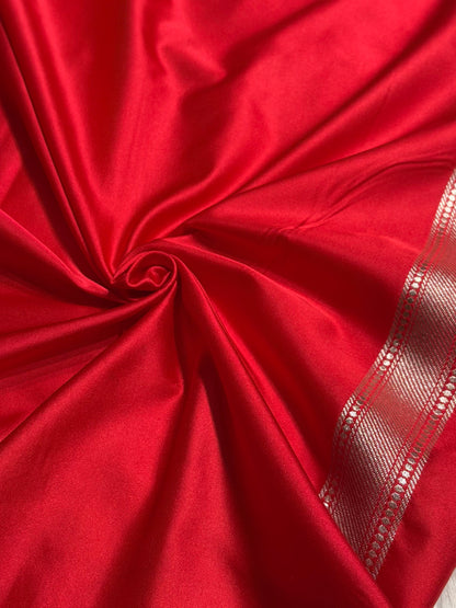 Red Shades Scallop Mashru Silk Saree MS20