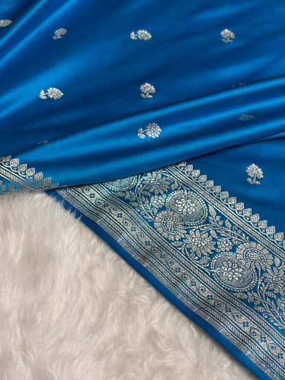 Firozi Shades Booti Mashru Silk Saree MS73