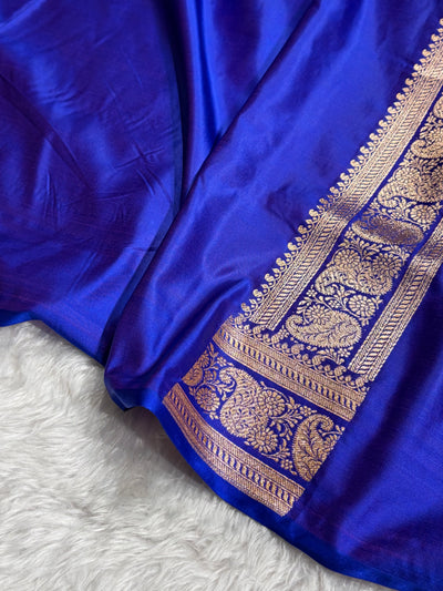 Banarasi Satin Katan Saree Booti Pattern in Royal Purple Shades SK137