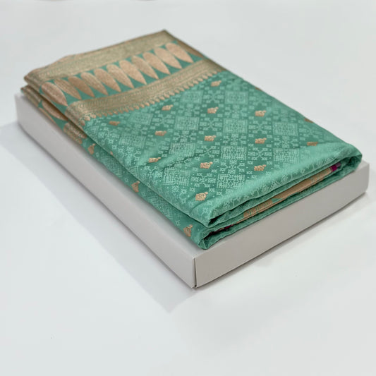 Sea Green Tanchoi Mashru Silk