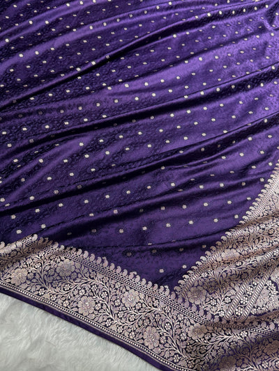 Purple Shades Booti Tanchoi Mashru Silk Saree MCS