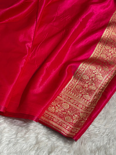 Banarasi Cross Rani Shades Booti Pattern Banarasi Satin Silk Saree SS59