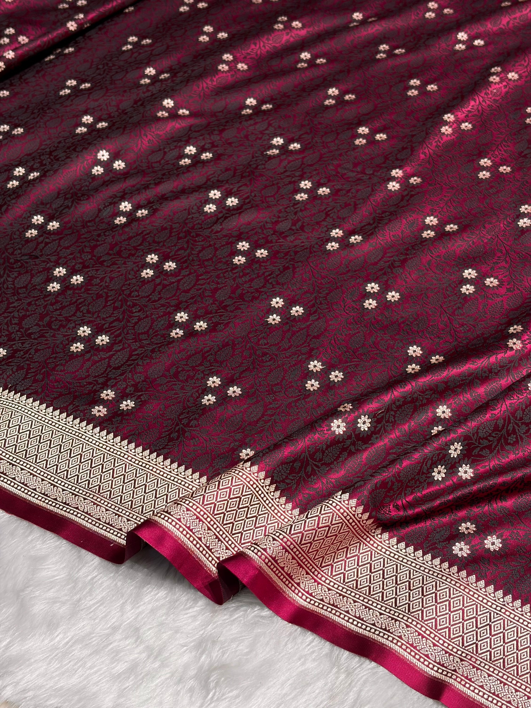Garnet Shades Tanchoi Motif Mashru Silk Saree MST-12