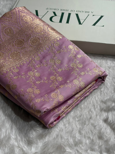 Bananas Lavender Cross Satin Katan Silk Saree SK17