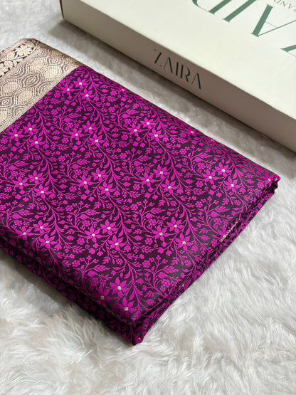 Magenta Shades Tanchoi Motif Mashru Silk Saree MST-15
