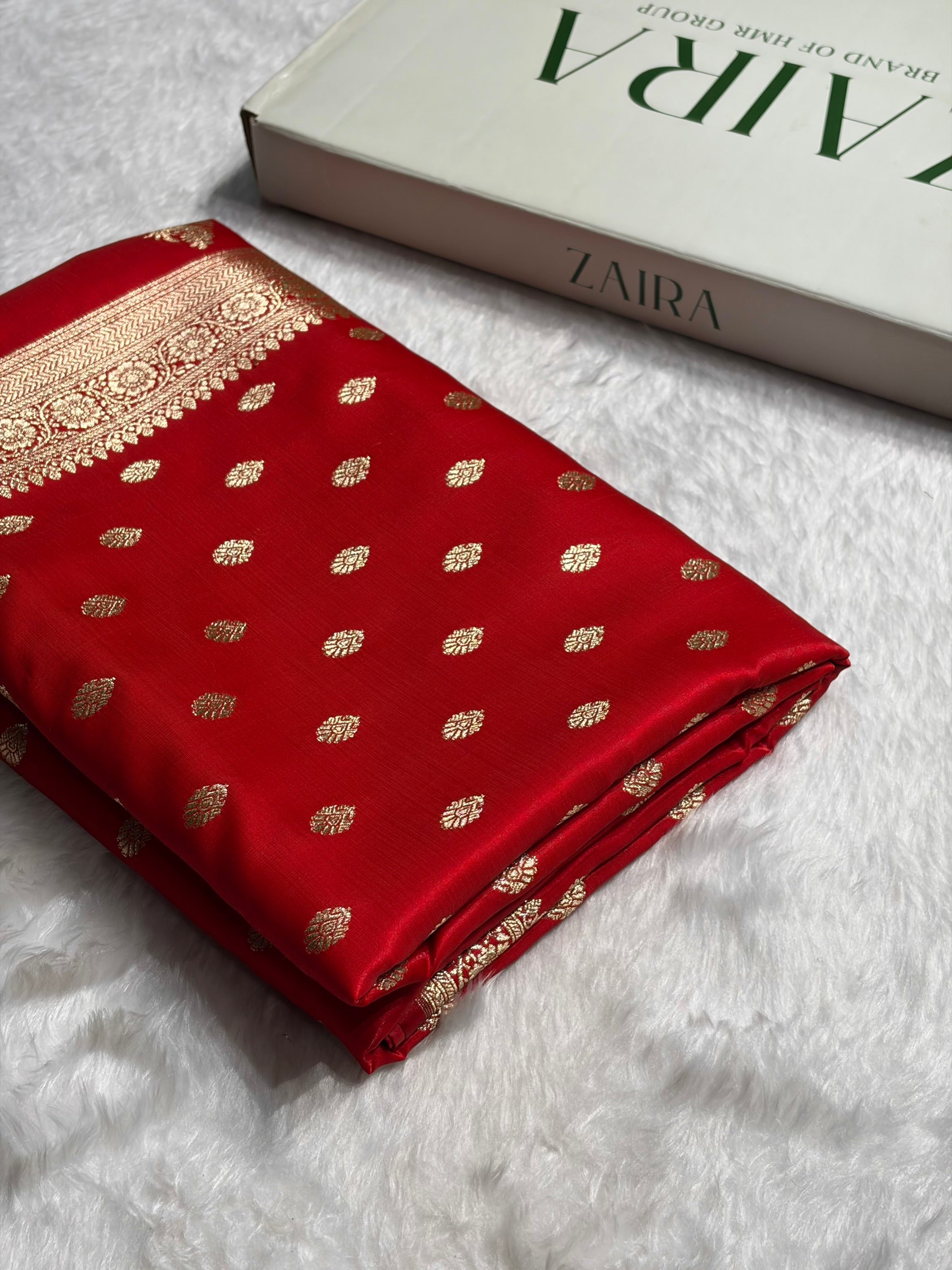 Red Shades Banarasi Satin Silk Saree SS36