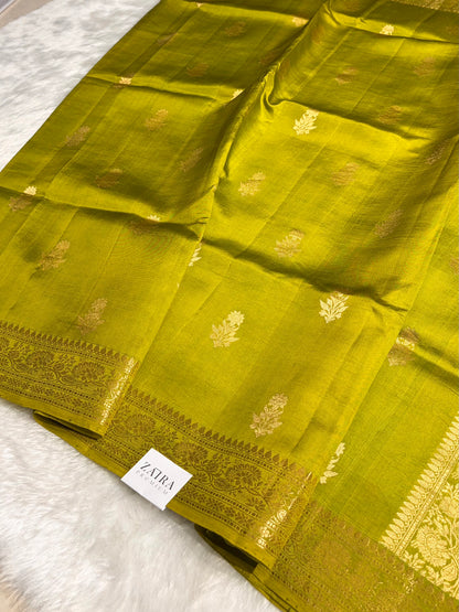 Liril Mehendi Shades Handwoven Pure Raw Mango Silk RM-46