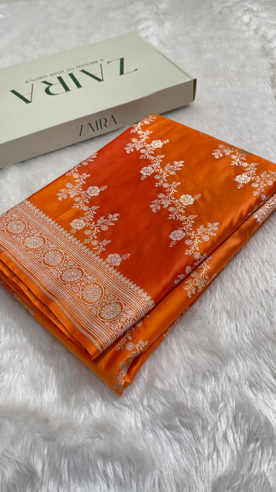 Orange Shades Rangkart Mashru Silk Saree MSRK01