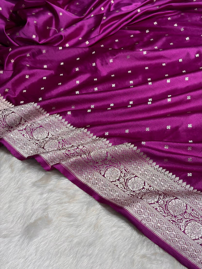 Wine Shade Booti Mashru Silk Saree MS38
