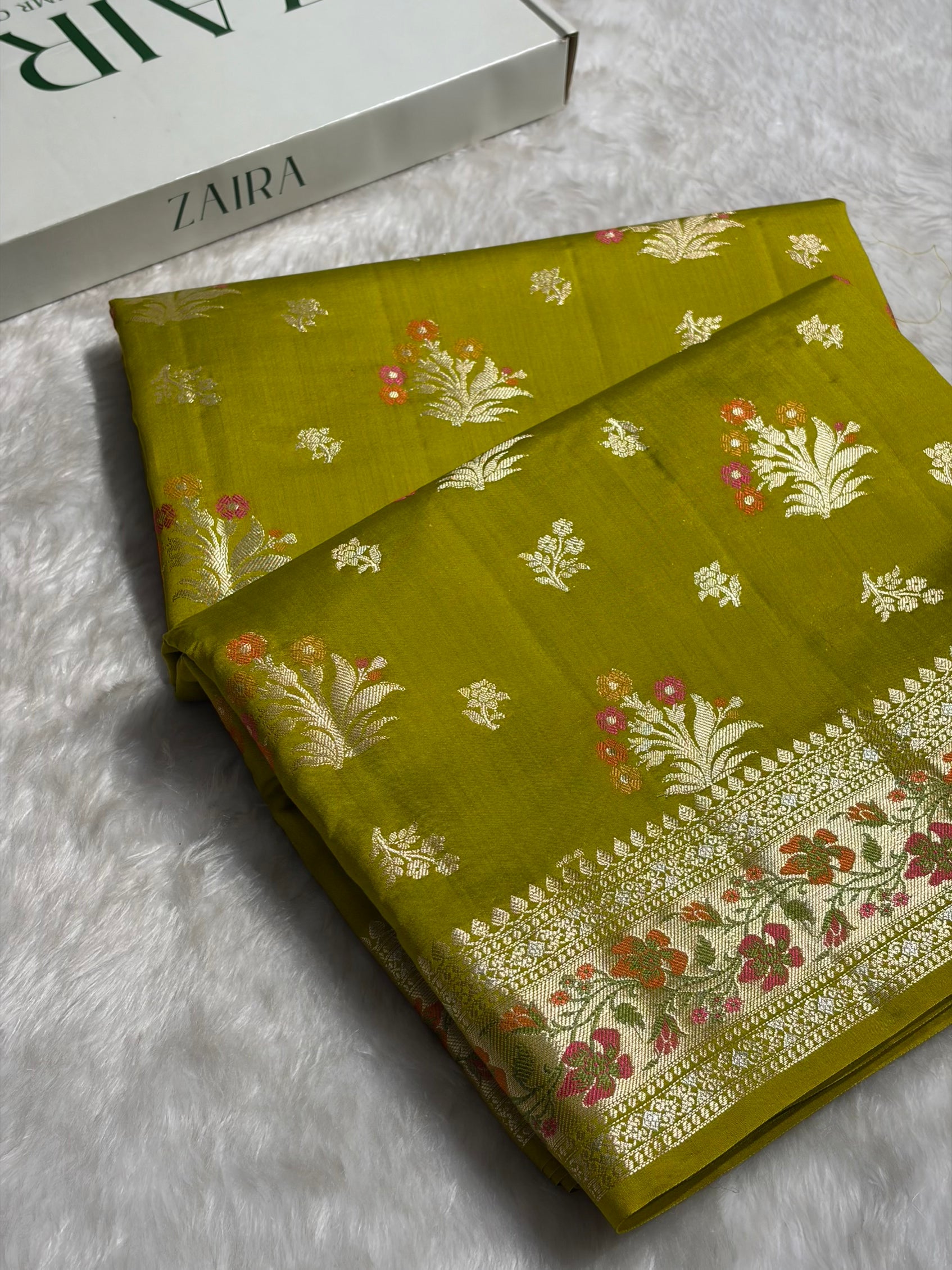 Minakari Liril Mehendi Shades Pure Chiniya Silk CH-01