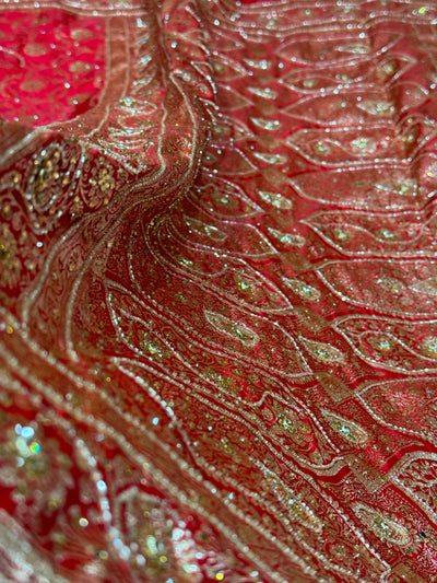 Bridal Red Jaal with Ari and Stone BSS13