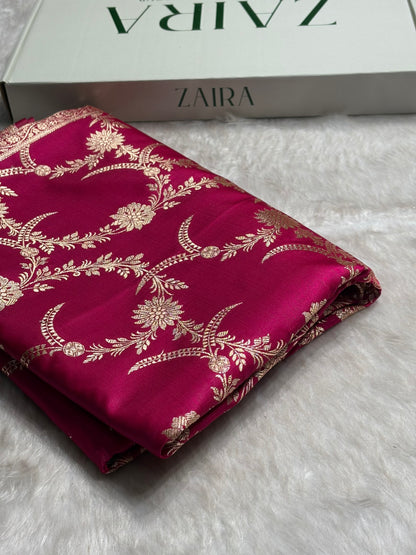 Satin Silk Banarasi Jaal In Pink Shades SS18