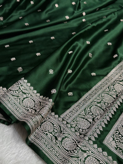 Booti Motif In Dark Mehandi Mashru Silk Saree MCS10