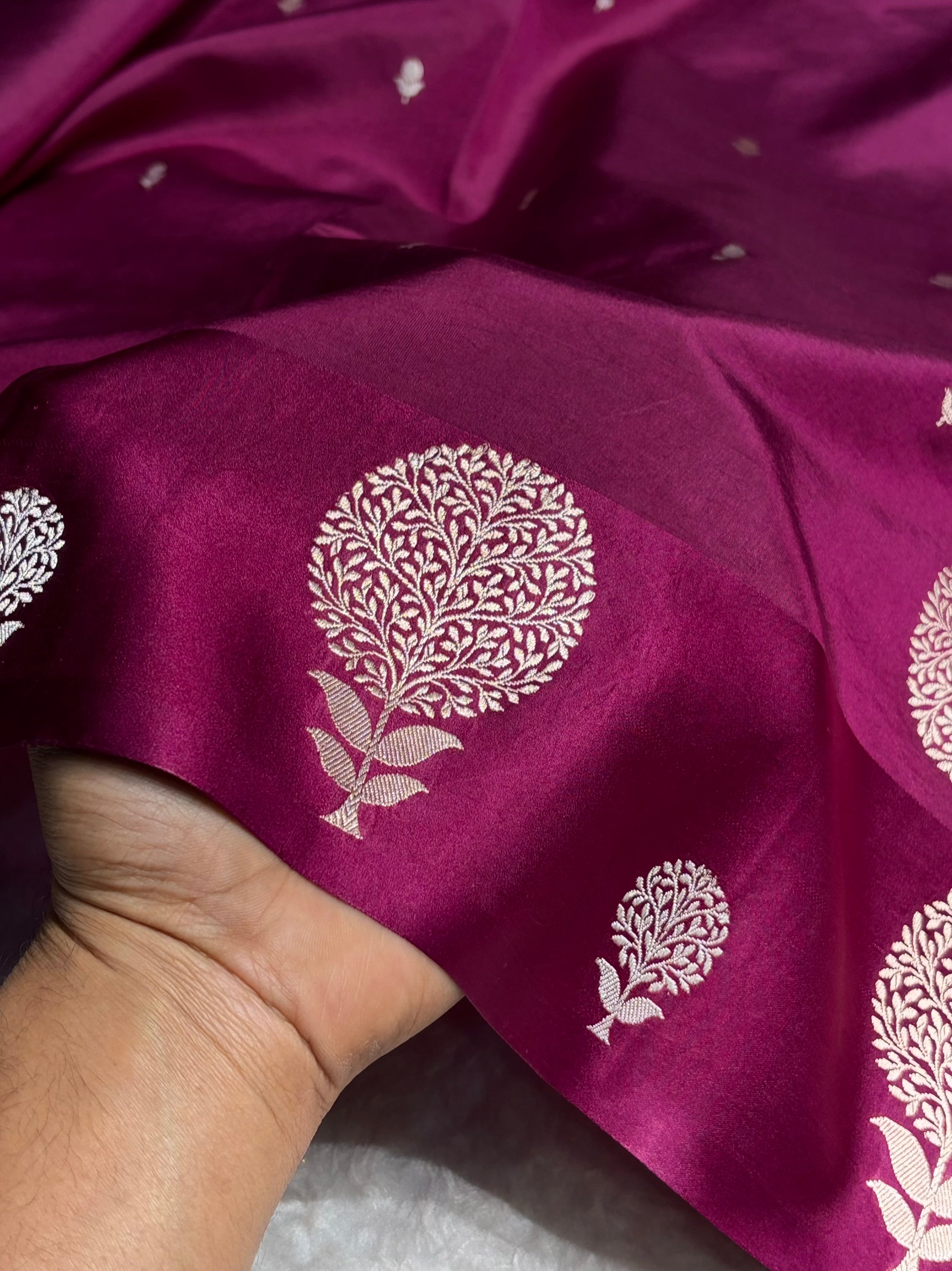 Wine Shades Handwoven Pure Paper Katan Silk RM-65