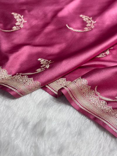 Mauve Pink Shades Unique Motif Mashru Silk Saree MCS47