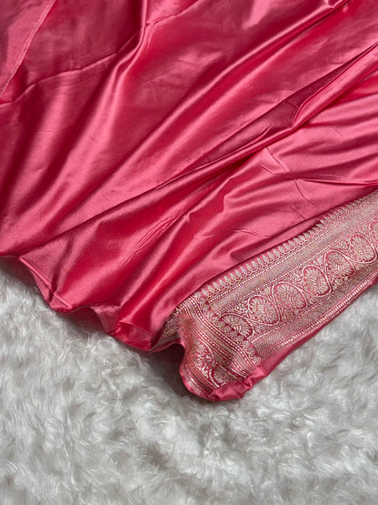 Baby Pink Minakari Banarasi Cross Mashru Silk Saree MS01