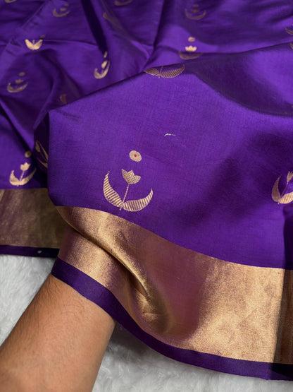 Purple Shades Handwoven Pure Paper Silk RM-53