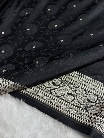 Black Shades Tanchoi Motif Mashru Silk Saree MST-11