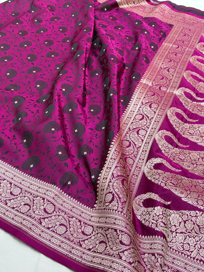 Wine Shade With Tanchoi Booti Pattern Mashru Silk Saree