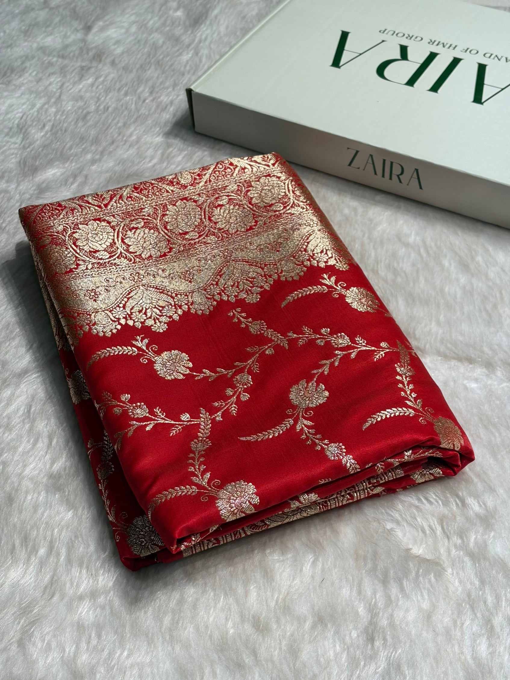 Red Shades Banarasi Satin Silk Saree SS34